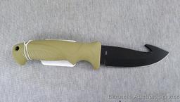 Camillus Titanium skinning knife with sheath is about 9-1/2" long. Brand new.