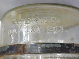 Antique fuel jar or bottle is marked Patented July 1st, 1913 and looks to be in good condition. We