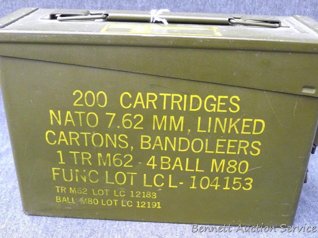 Nicest ammo can I've seen in a while. Good gasket, good paint, good markings. 7.62 NATO. 11" long.