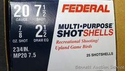 100 rounds Federal 20 gauge shot shells.