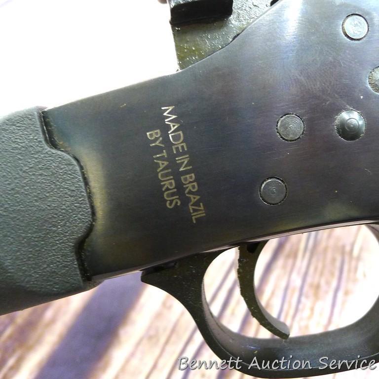 Taurus Rossi top break single shot 20 gauge shotgun with all-weather stocks. Barrel and action still