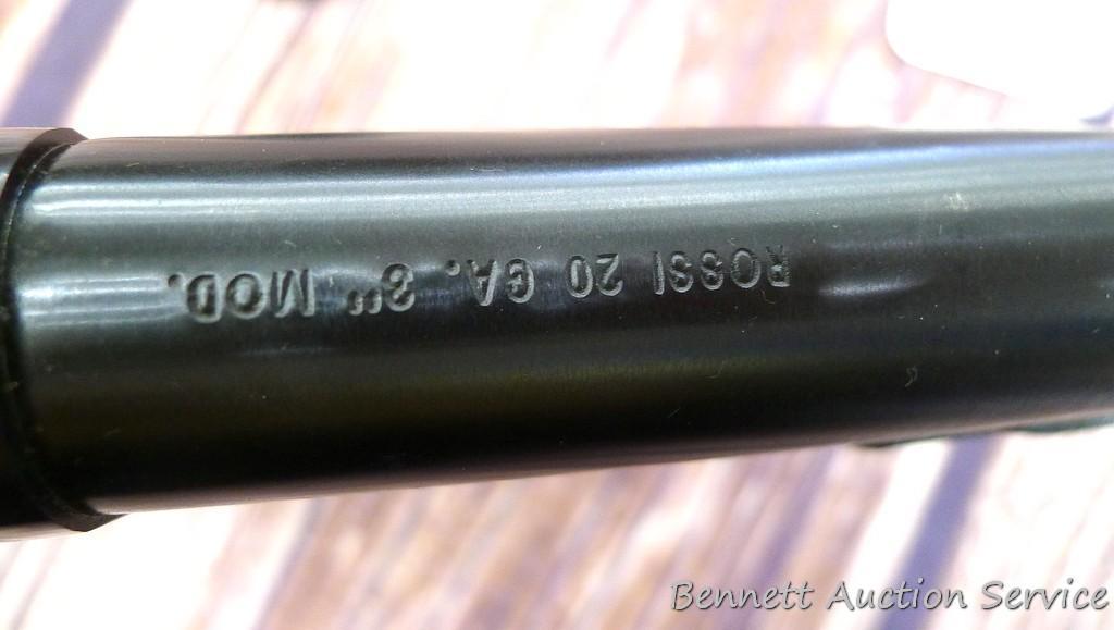 Taurus Rossi top break single shot 20 gauge shotgun with all-weather stocks. Barrel and action still