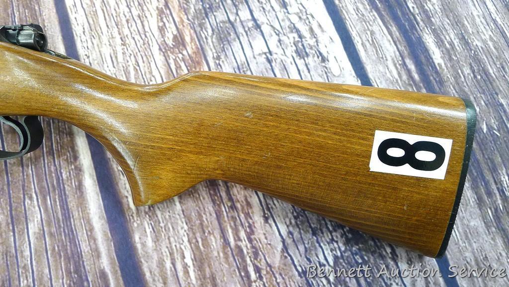 CZ Model 452 ZKM Scout youth model .22 bolt action rifle with single shot adapter. Rifle has a 12"