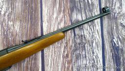 CZ Model 452 ZKM Scout youth model .22 bolt action rifle with single shot adapter. Rifle has a 12"
