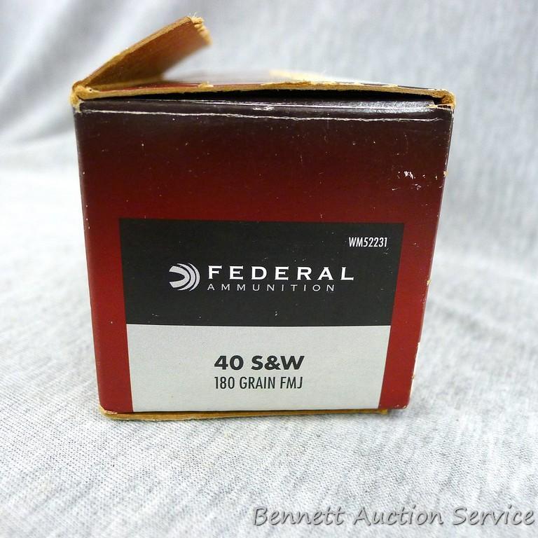 100 rounds Federal .40 S&W 180 grain flat nose FMJ.