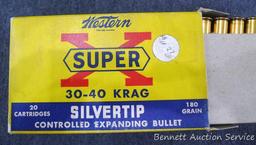 20 rounds Western SuperX .30-40 Krag, 180 grain Silvertip. Nice box.