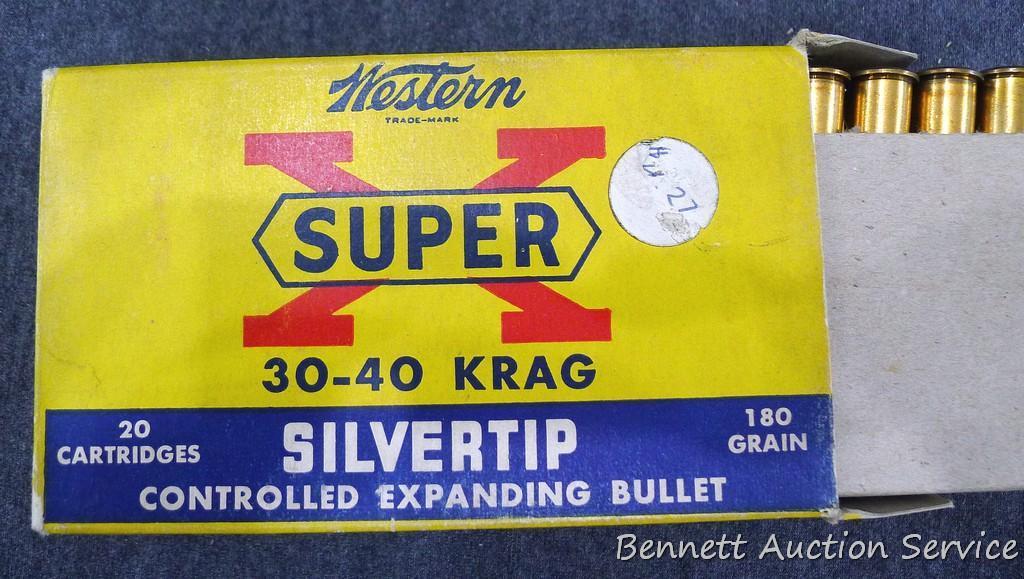 20 rounds Western SuperX .30-40 Krag, 180 grain Silvertip. Nice box.