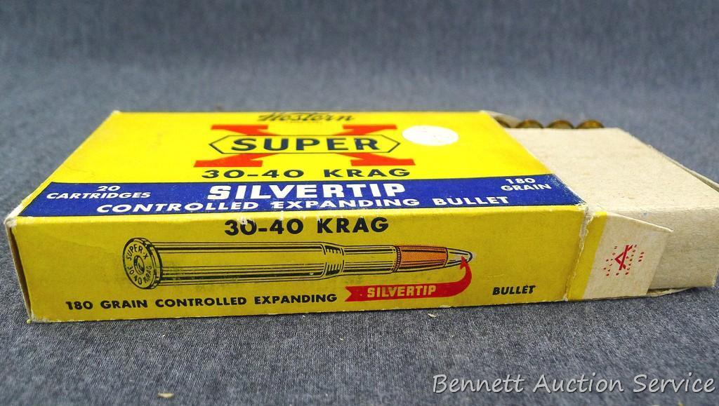 20 rounds Western SuperX .30-40 Krag, 180 grain Silvertip. Nice box.