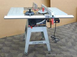 Craftsman 10" table saw with two miter gauges, Align-A-Rip precision rip fence, table extensions,