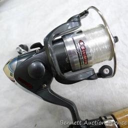 South Bend rod and reel, and a new Husky Rapala rod and reel. Both are in good condition, longer is