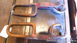 Pair of pulpwood log tongs, each a foot long.
