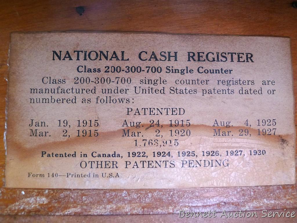 National cash register size 726 is in decent condition and will clean up nicely. Measures 15" wide x