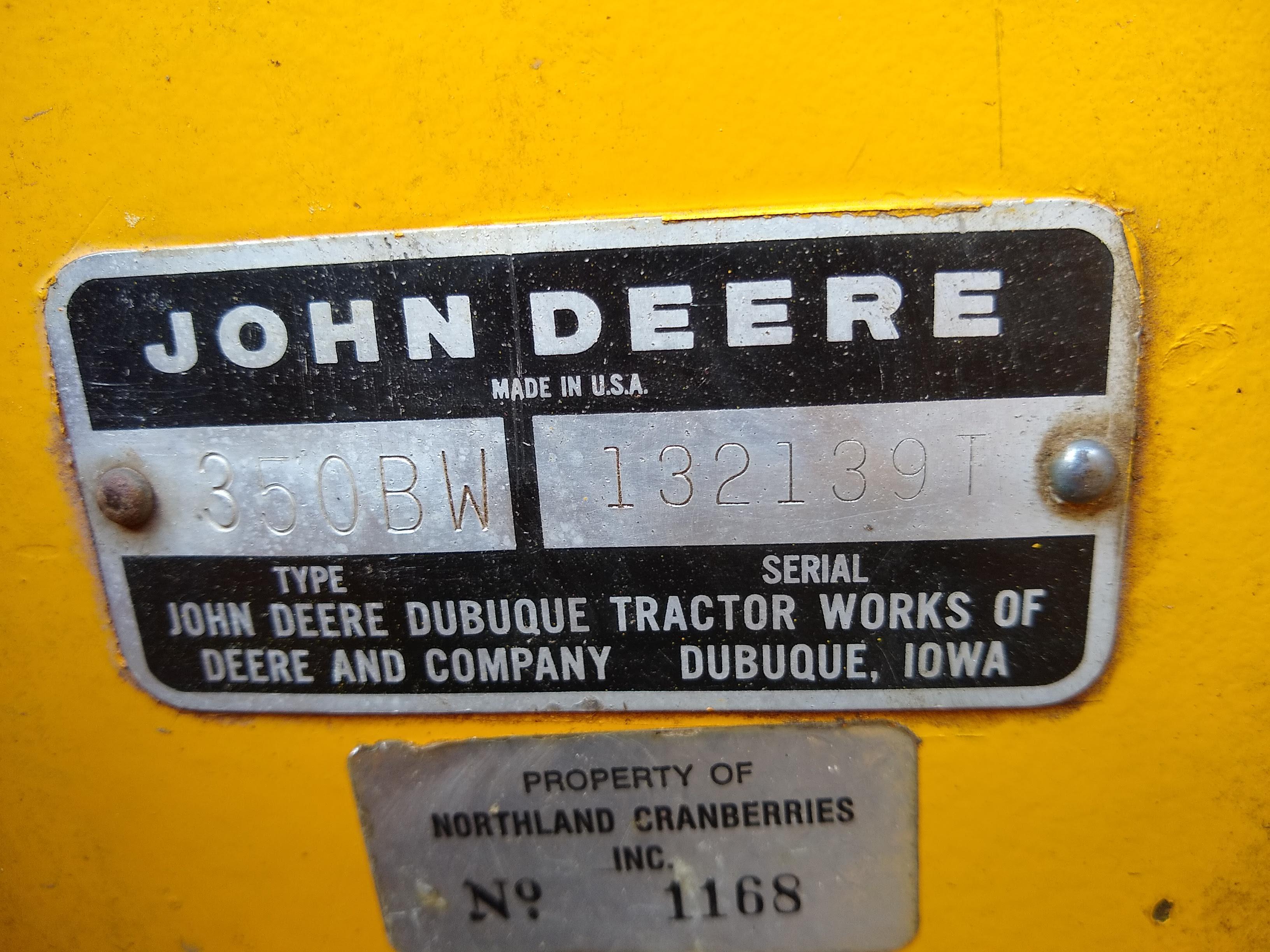 Watch the video. John Deere JD 350-B wide track dozer with 9 foot 6-way blade. Tracks are 32" wide.