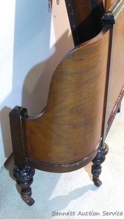 Antique footboard and bed rails, presumably match the converted headboard in the master bedroom.