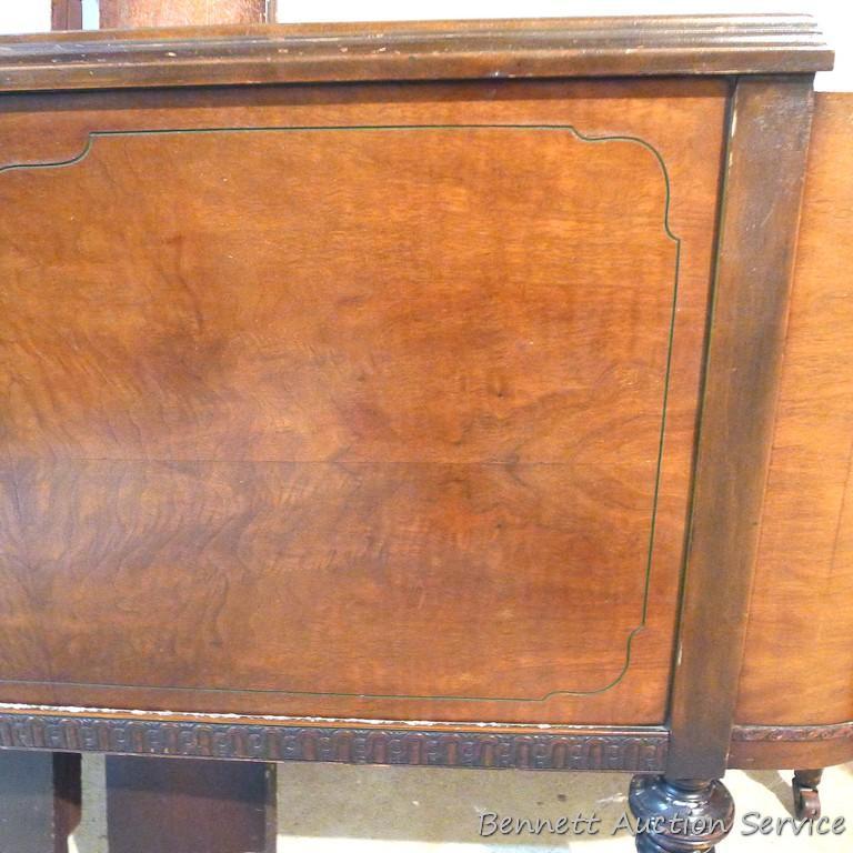 Antique footboard and bed rails, presumably match the converted headboard in the master bedroom.