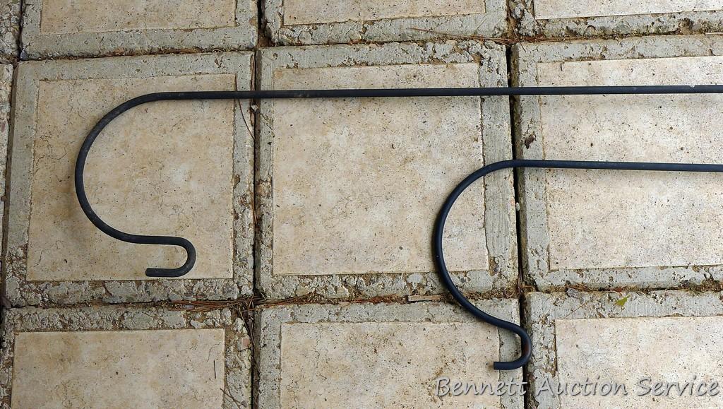 Two shepherd's hooks. Taller is approx. 7-1/2'.