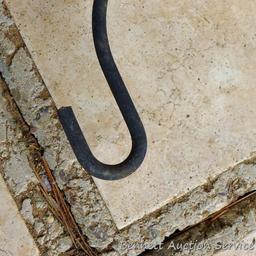 Two shepherd's hooks. Taller is approx. 7-1/2'.