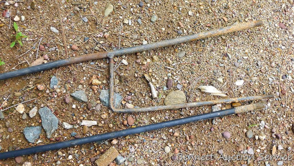 Two shepherd's hooks. Taller is approx. 7-1/2'.