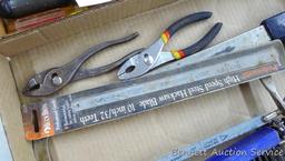 Craftsman hacksaw, hex wrenches, wire brush, pliers, more.