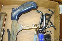 Craftsman hacksaw, hex wrenches, wire brush, pliers, more.