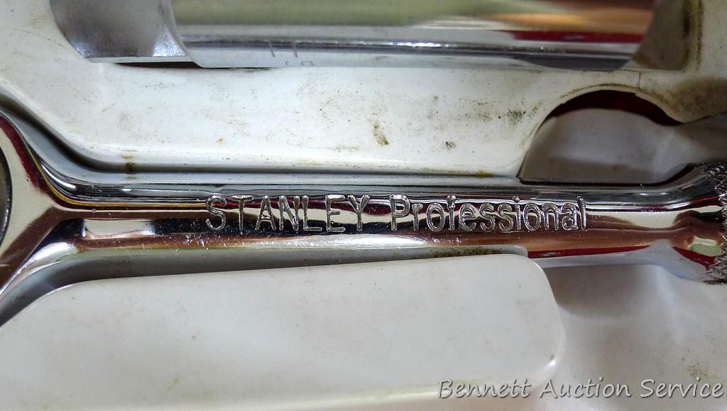 Stanley Professional 12 pc 3/8 drive socket set in a metal carrying case.