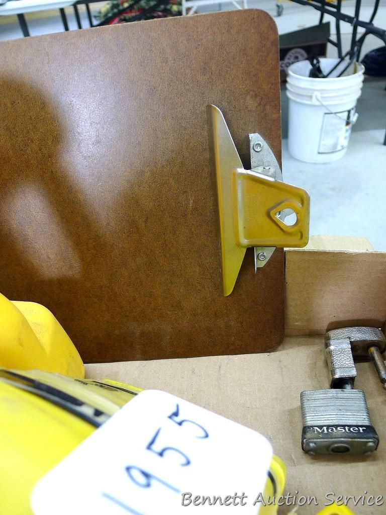 Partial container of Irwin straight line marking chalk, Lufkin 25ft 1" tape measure, 100ft tape