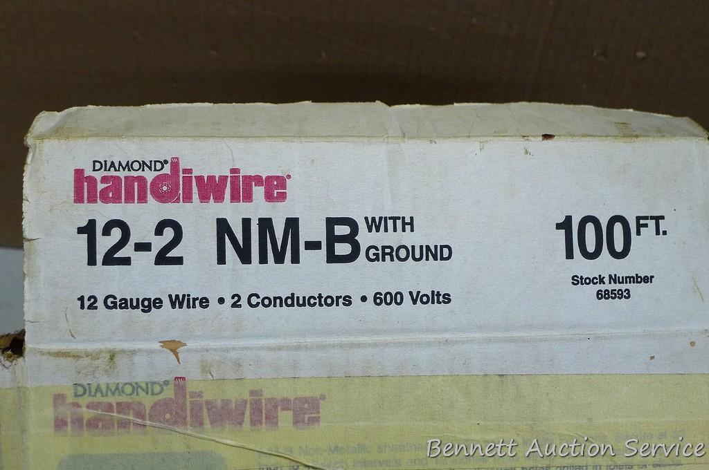 Partial rolls of building wire incl 12-2 NM-B with ground, 14-2 NM-B with ground and 12-3 G type