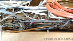 Box filled with scrap electric wire. Box is 26" x 11" x 8" tall.