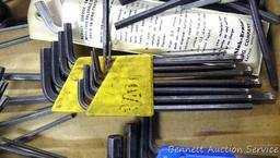Several sets of SAE and metric hex wrenches; Eklind Tool Co. Torx set from T10 to T40; Eklind SAE