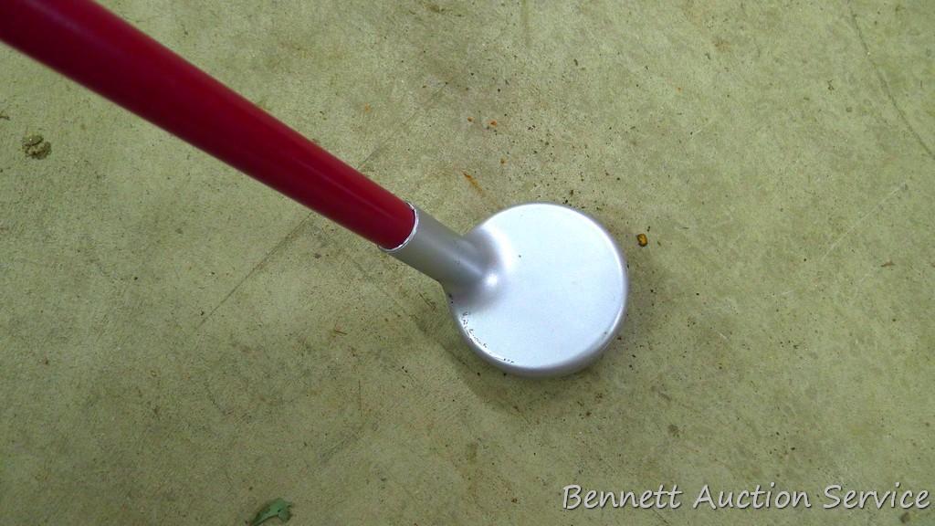 Extendable handled magnet for picking up nails around the job sight. Extends from 24" to 38".