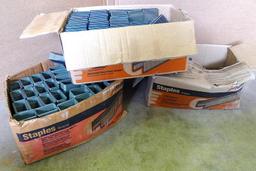 Partial box of Paslode 1/2" x 1-1/2" 16 gauge crown staples; partial box of Paslode 1/2" x 1-3/4" 16