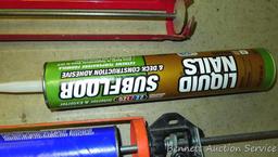 2 Large quart caulking guns incl partial tube of Loctite Premium Construction Adhesive and new tube