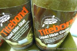 Caulk gun; paint scrapers; liquid hide glue; wood glue and more.