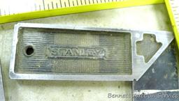 Stanley adjustable 12" square; Stanley 8" square; Swanson 48" T-Square.