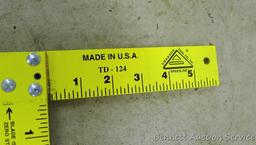 Stanley adjustable 12" square; Stanley 8" square; Swanson 48" T-Square.