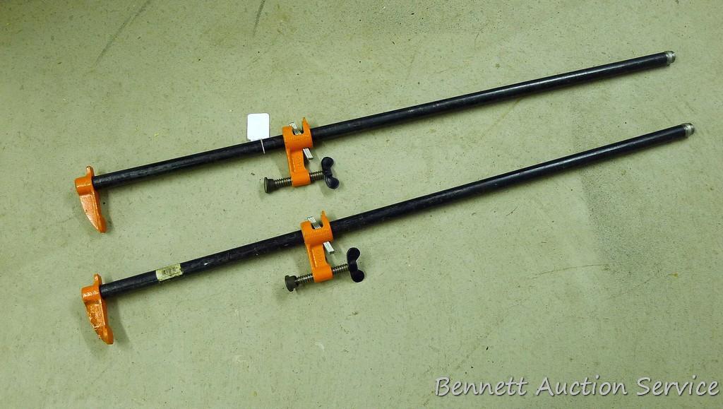 Pair of  3/4" Pony pipe clamps on 48" pipes.