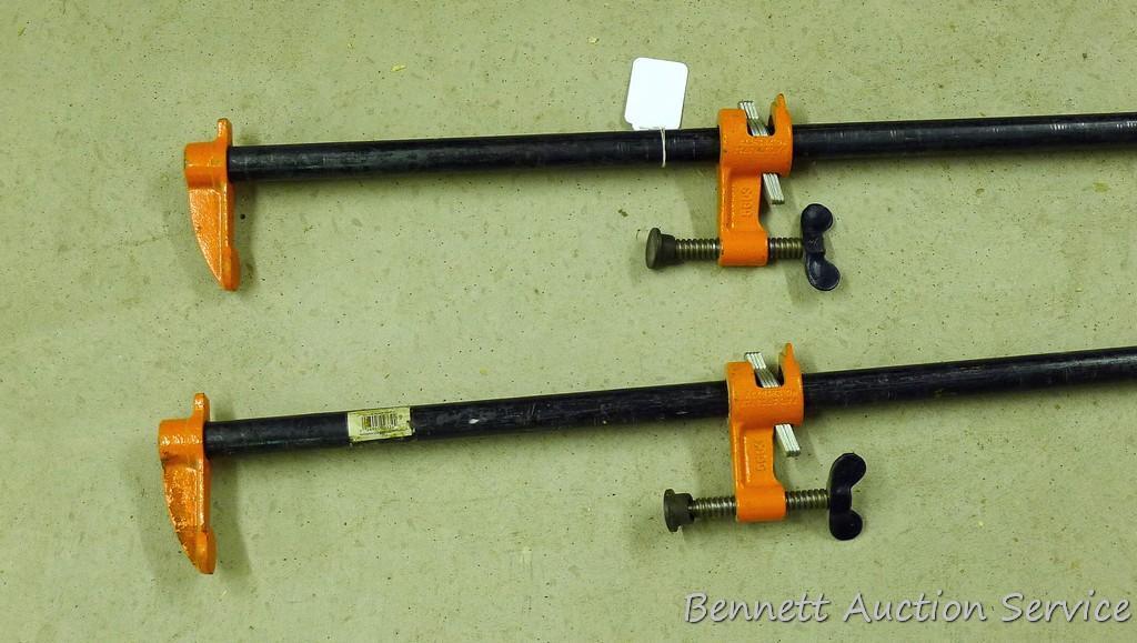 Pair of  3/4" Pony pipe clamps on 48" pipes.