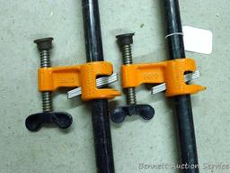 Pair of  3/4" Pony pipe clamps on 48" pipes.