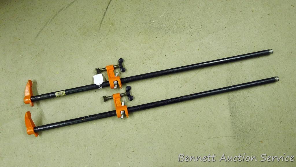 Pair of  3/4" Pony pipe clamps on 48" pipes.