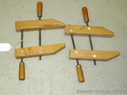 Pair of nice No 1 10" Jorgensen wood clamps.