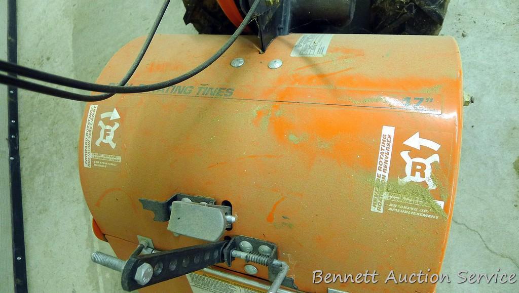 Husqvarna 900 DRT rear tine tiller with dual rotating tines. Comes with owner's manual. Runs.