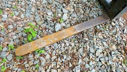 Quick connect pallet forks for Bobcat or other skid steer. Forks are 4' long, 4" wide. Back board is