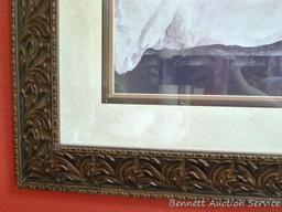 Nicely framed and matted print measures approx. 42" x 32". Beautiful frame.
