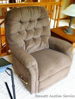 La-Z-Boy rocker recliner is a nice smaller size. Foot rest raises as it should. All in good