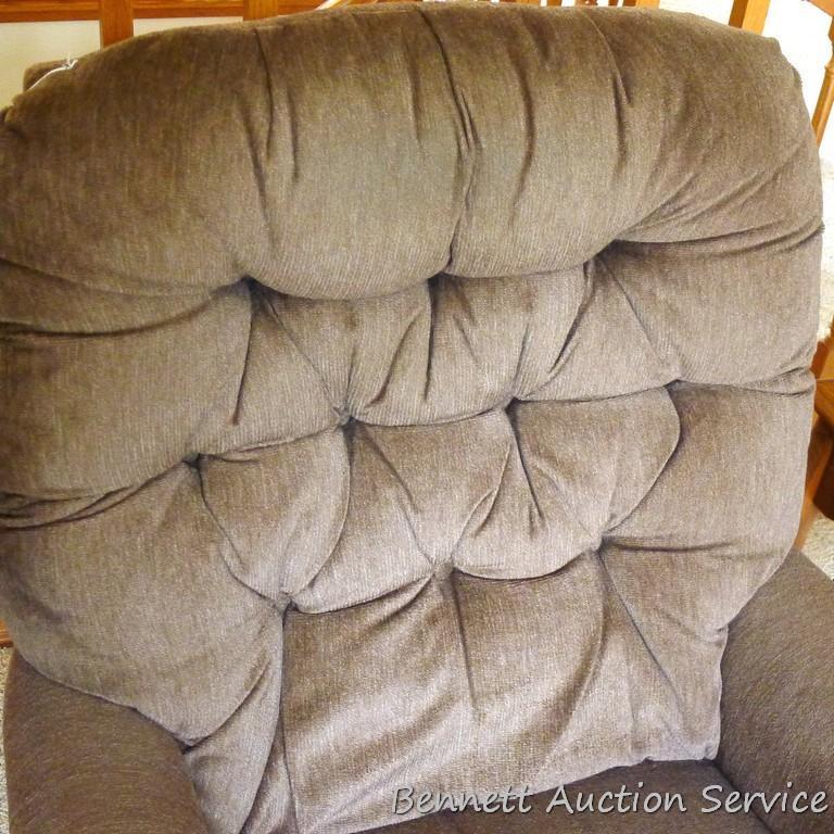 La-Z-Boy rocker recliner is a nice smaller size. Foot rest raises as it should. All in good