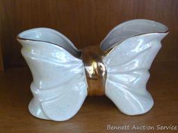 Vintage serving pieces are unmarked and include small creamer, sugar and centerpiece; other
