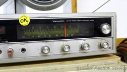 Realistic AM/FM stereo cassette recorder system is 22" x 11" x 5". Comes with 2 AudioVox speakers.
