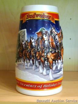 1999 Budweiser holiday stein commemorating a Century of Tradition. Stein is in good condition, no