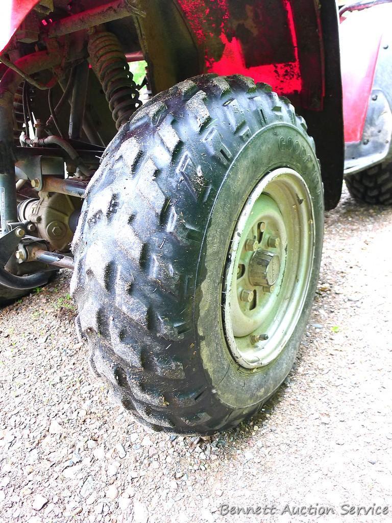 Honda Fourtrax 300 4x4 ATV starts, runs and drives well. Tires have good tread and minor checking.