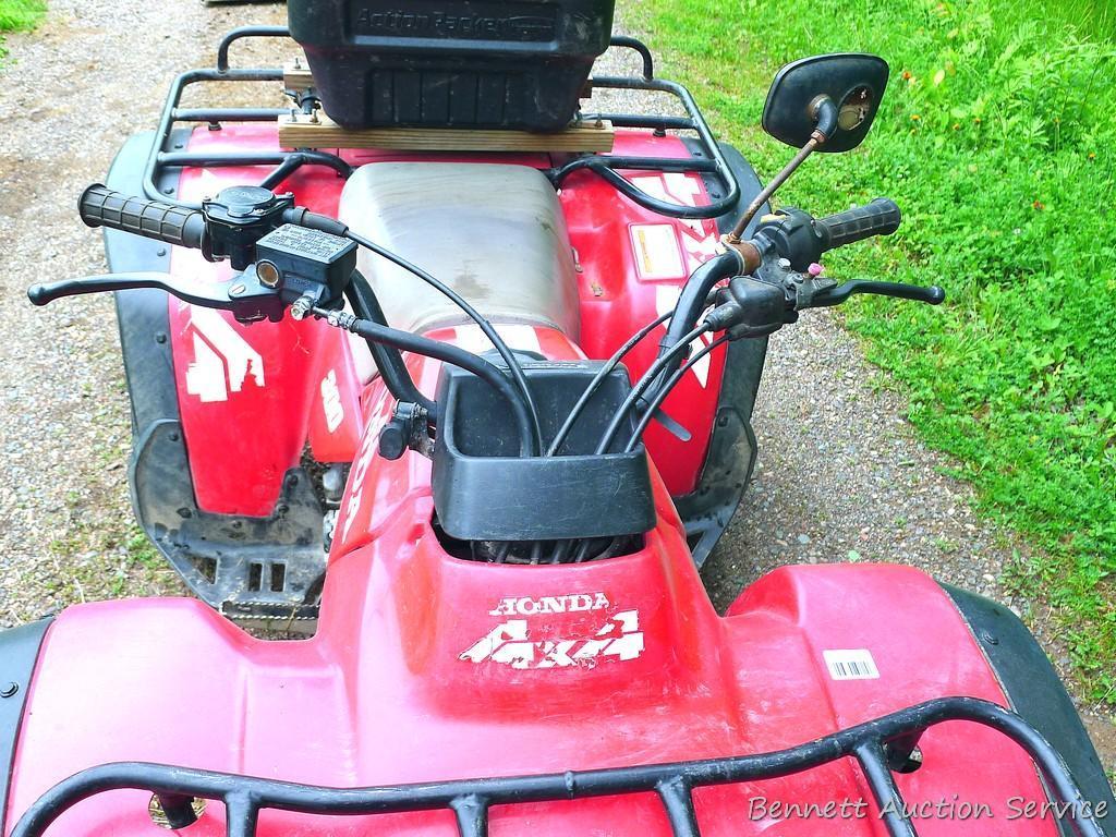 Honda Fourtrax 300 4x4 ATV starts, runs and drives well. Tires have good tread and minor checking.